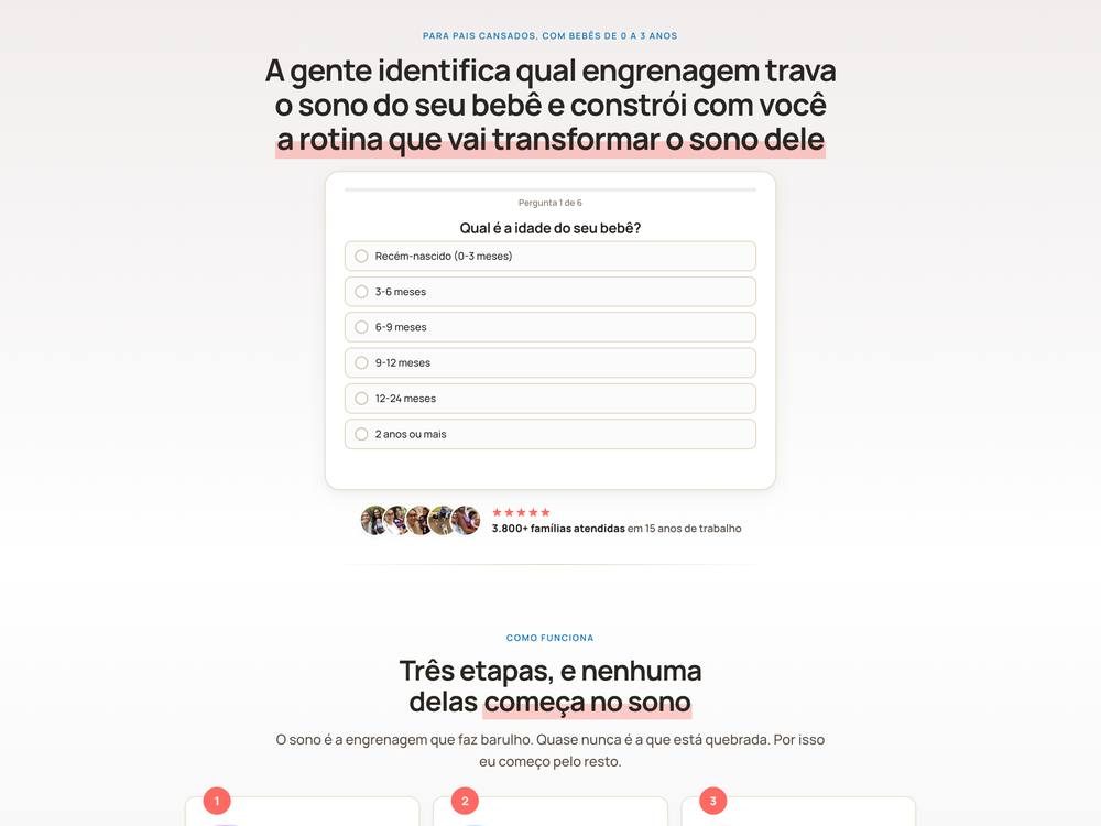 Baby sleep consult landing page