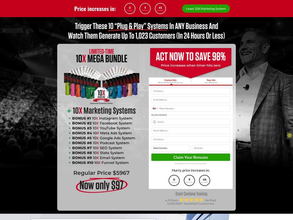 10X Certified landing page