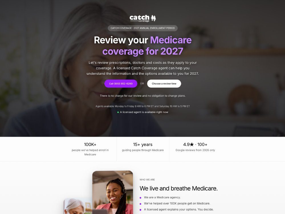 Catch Coverage landing page