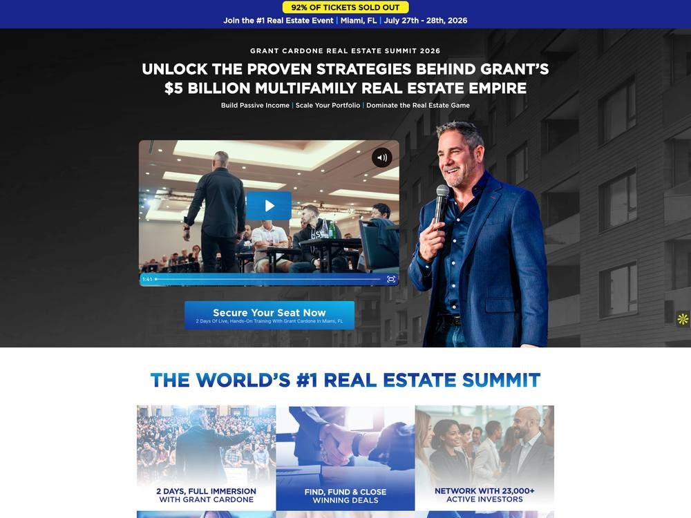 Real Estate Summit landing page